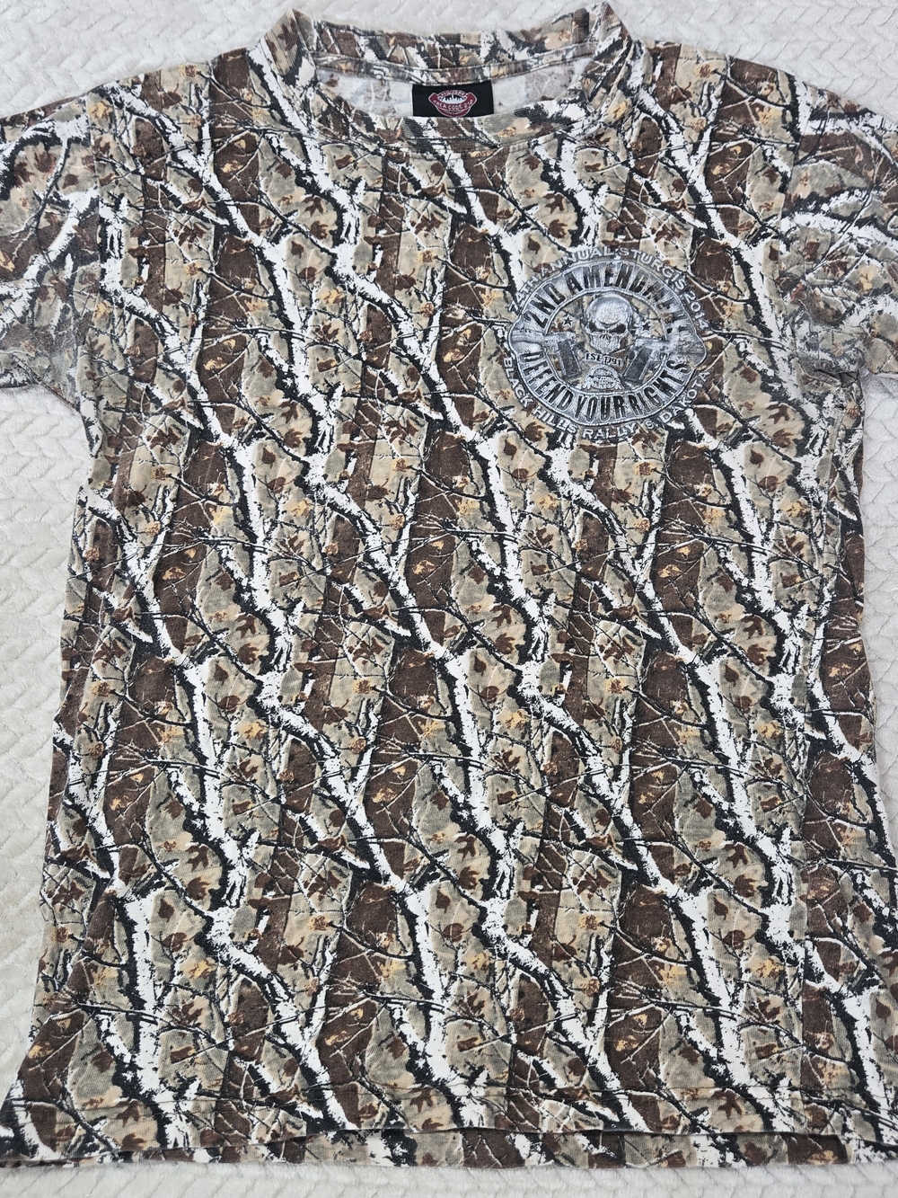 Vintage 2014 Sturgis Motorcycle Rally Medium T-Shirt Camo 2nd Amendment